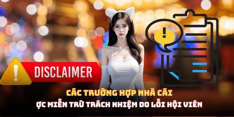 Các trường hợp nhà cái được miễn trừ trách nhiệm do lỗi hội viên